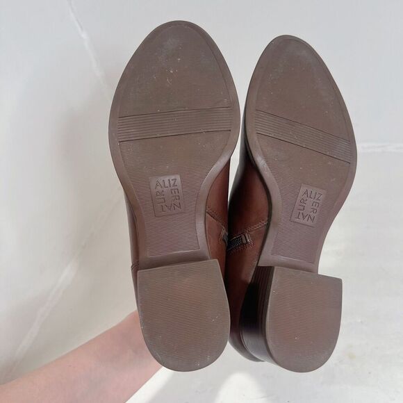 Naturalizer Dora Brown Leather Ankle Boots Booties Buckled Women's Size 8 - Picture 3 of 8